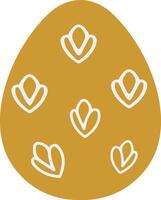 Yellow Easter egg with white abstract in a cute flat style vector