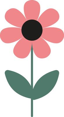 A simple, elegant flower illustration featuring clean lines and a minimalist design. Can be used in logos, invitations, and illustrations
