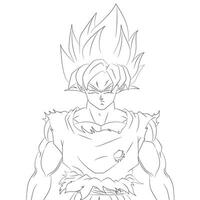 Goku SSJ combat damage only traced ready to paint vector