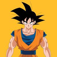 2D illustration of Goku base from Dragon Ball full color vector