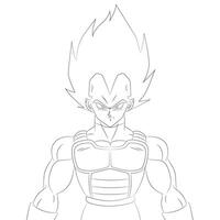 Vegeta illustration, traced only, ready to paint or color or use on t-shirts vector
