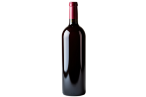 Empty blank bottle of red wine isolated on transparent background png