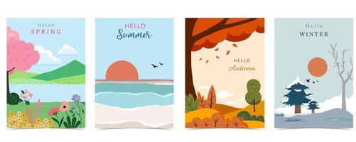 spring summer autumn winter background vector