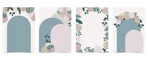 baby shower background with boho leaf vector