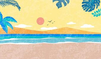 summer background with nature and leaf vector
