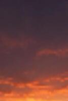 Last LIght of the Sky. Orange sky with clouds at sunset in the evening sky. Sky Background concept. vector