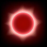Technology Background concept. Red circle glows on a dark background with an abstract cosmic design. Dangerous information, warning, watch out. vector