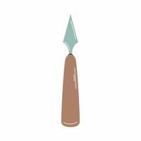 a tool for working with clay. A postcard decoration element vector