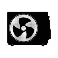 AC Condenser Unit Fan Silhouette. Black and White Icon Design Elements on Isolated White Background vector