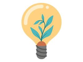 Tree Inside Light Bulb vector
