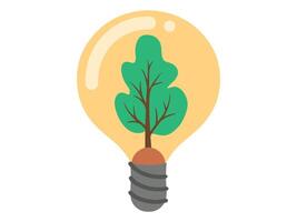 Light Bulb with Tree Background vector