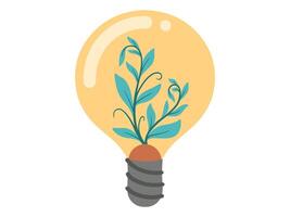Tree Inside Light Bulb Background vector