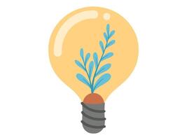 Light Bulb with Tree vector