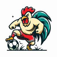 Strong and Athletic Rooster Soccer Mascot Logo Illustration for Sports Branding vector