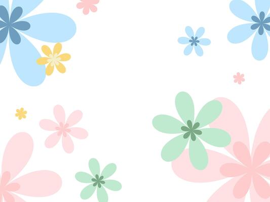pastel blooming flower pattern on white background