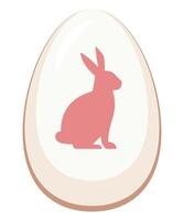 Easter egg with rabbit and hare inside vector