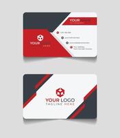 Minimal red and blackbusiness card template design vector