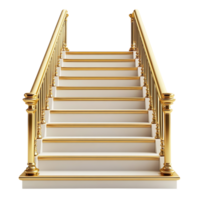 Shimmering Golden Stairs isolated on a transparent background png