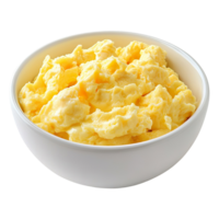 Scrambled egg in a bowl isolated on transparent background png