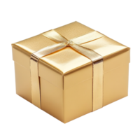 Shiny Gold Shipping Box isolated on transparent background png