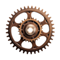 rusty metal gear isolated on transparent background png
