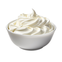Sour Cream in White Bowl isolated on transparent background png