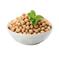 Soy beans in a white bowl isolated on transparent background png
