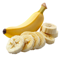 Sliced banana isolated on transparent background png