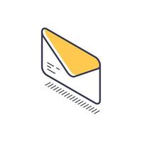 Isometric line icon of an envelope showcasing modern design in illustration vector