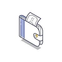 Modern isometric line icon of a wallet for digital financial illustrations vector