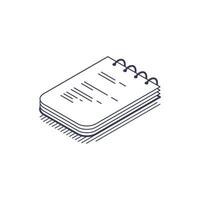 Notepad isometric line icon for applications and infographics vector