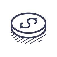 Modern line icon of a dollar coin design for infographics and digital uses vector