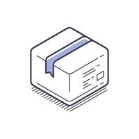 Isometric line icon of a box with modern design for infographics and illustrations vector