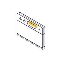 Isometric icon of a web browser window design element vector
