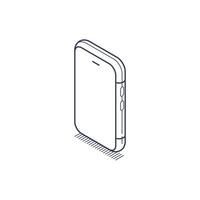 Isometric line icon smartphone with a sleek design and simple outline vector