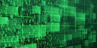 Digital data technology Green futuristic cyberspace. illustration vector