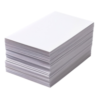 Stack of blank white paper sheets isolated on transparent background png