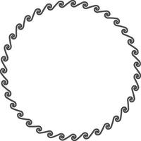 circular Vitruvian scroll pattern frame vector