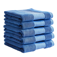 Stack of blue towels isolated on transparent background png