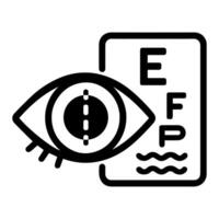 Stylized eye Snellen chart, representing optometry and vision testing astigmatism vector