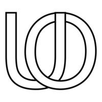 Logo sign uo ou icon, double letters logotype u o vector