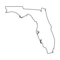 Clean outline of Florida state map for design projects vector