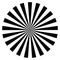 Radial Black Sunburst ray Optical Illusion, sunburst pattern perfect background vector