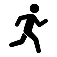 Silhouette Icon Running Person, representing active lifestyle and fitness motion vector