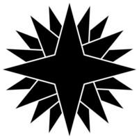 Bold Geometric Starburst Black, Striking abstract starburst symbol with sharp vector