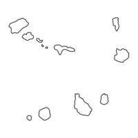 Cape Verde Islands Outline Map, Cape Verde archipelago borders vector