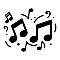 Fun, bold musical notes dynamic shapes and expressive rhythm elements vector
