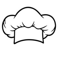 Simple chef hat line art for menus, logos, cooking themes vector