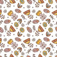 Colored wallpaper with garden design. A summer pattern of flowers and doodles. Simple modern drawing. Floral texture for textiles and fashion design. vector