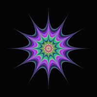 Abstract colorful star fractal design vector